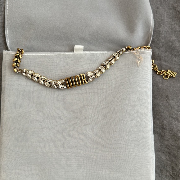 Dior Jewelry - Christian Dior Metal Crystal J’Adior Choker Necklace Gold